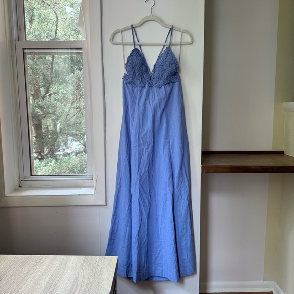 NWT Free People Lovey Maxi Dress Long Crochet Lace Summer Spring Purple Cotton - Picture 8 of 14